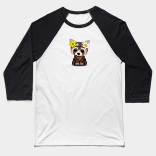 Cute Baby Red Panda Hippie Baseball T-Shirt